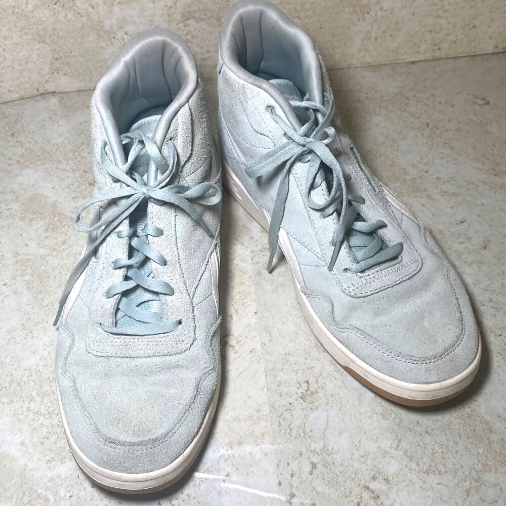 Reebok Womens High-Top Suede Sneakers Light Green Size‎ 9 Casual Streetwear